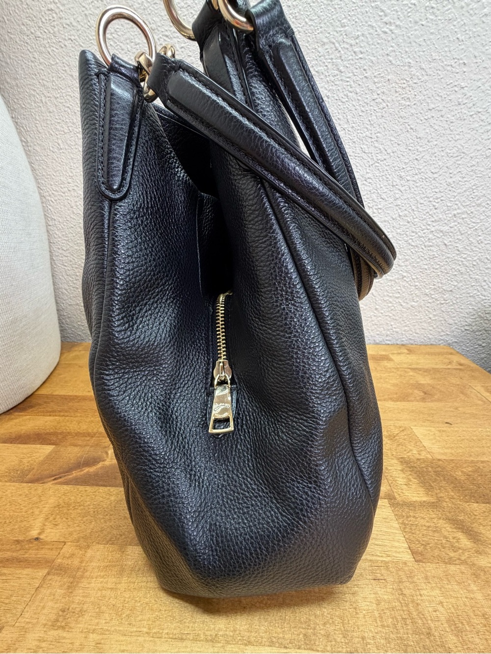 Coach Phoebe Black Pebbled Leather Shoulder Bag Tote Purse - Picture 16 of 16